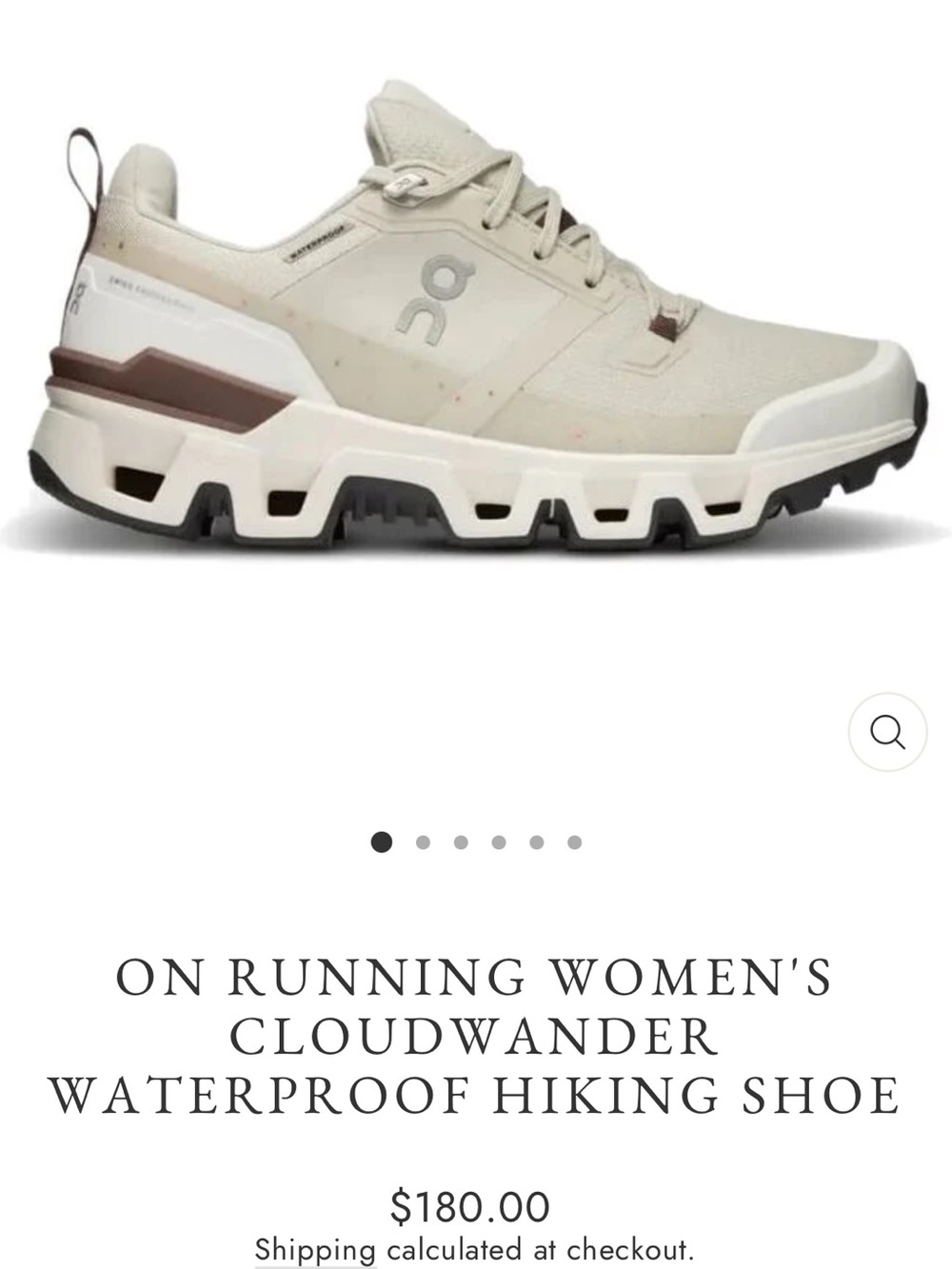 NWOT! On Cloud Cloudwander Waterproof Sneakers Size 6 - Picture 2 of 5